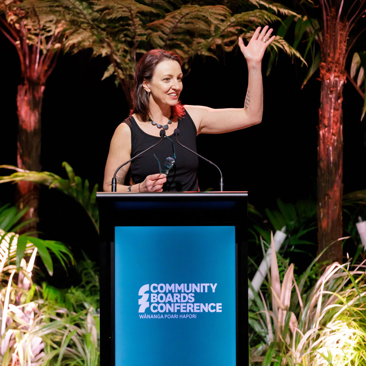 Sarah Lucas, New Plymouth local government mayor and Inglewood ward candidate, presenting at LGNZ conference
